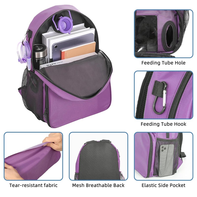Fewener Feeding Tube Backpack for Feeding Tube G Tube J Tube GJ Tube Backpack - 13.7 Inch Gtube Feeding Backpack Modified Enteral Feeding Pump Backpack for Teenagers/Adults - Image 5